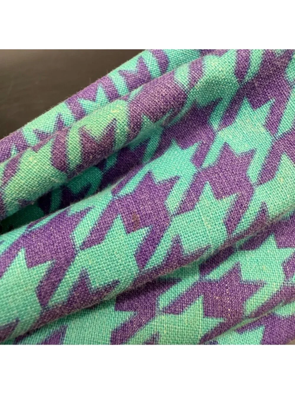Cloth Covered Ice Cap Bag Vintage Rexall Houndstooth Teal Purple Bathroom Decor